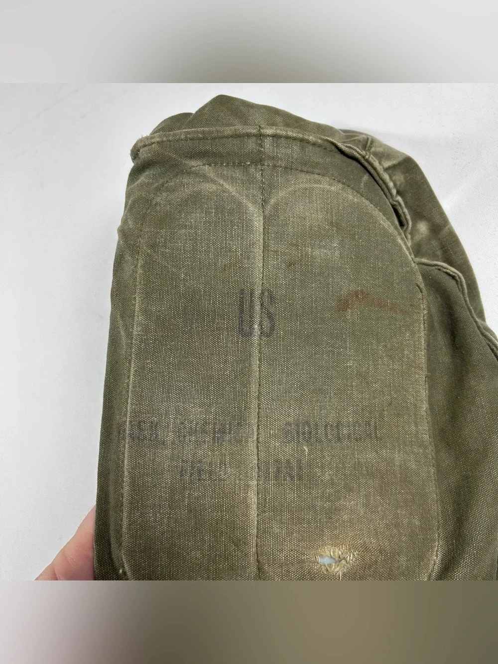Vintage US ARMY Gas Mask Canvas Bag Chemical Biological Field M17A1 Vietnam